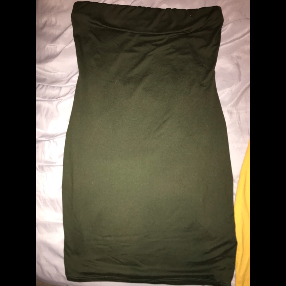 Skin tight yellow and green dresses